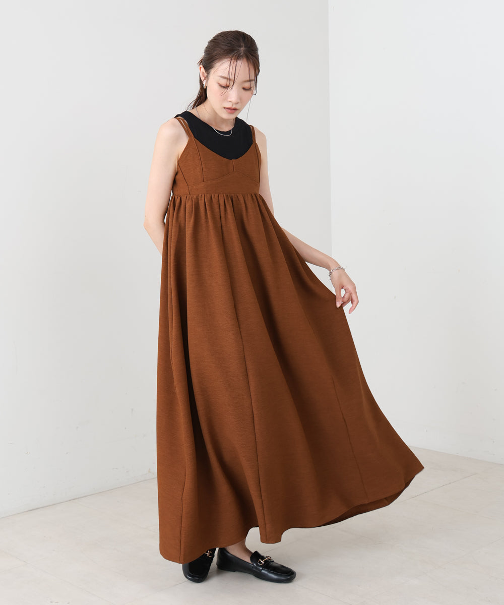 【S・Mサイズ展開】ビスチェライクフレアキャミワンピース