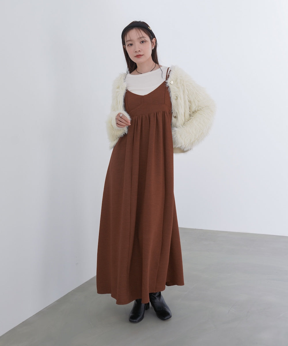 【S・Mサイズ展開】ビスチェライクフレアキャミワンピース