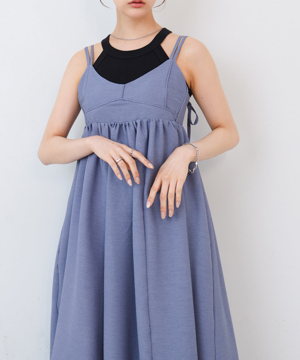 【S・Mサイズ展開】ビスチェライクフレアキャミワンピース