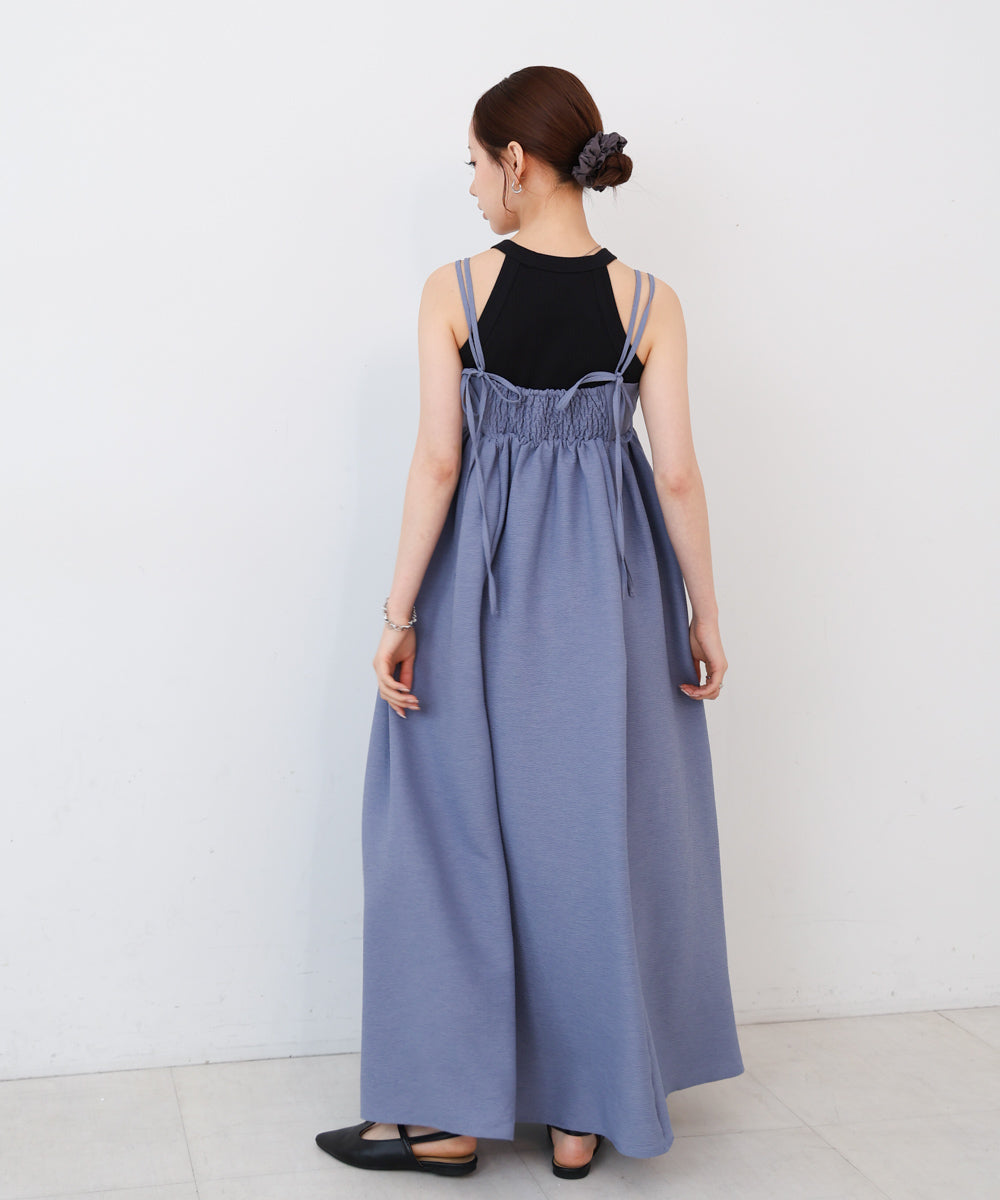 【S・Mサイズ展開】ビスチェライクフレアキャミワンピース