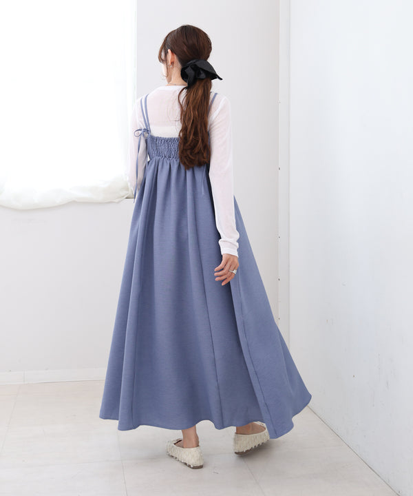 【S・Mサイズ展開】ビスチェライクフレアキャミワンピース