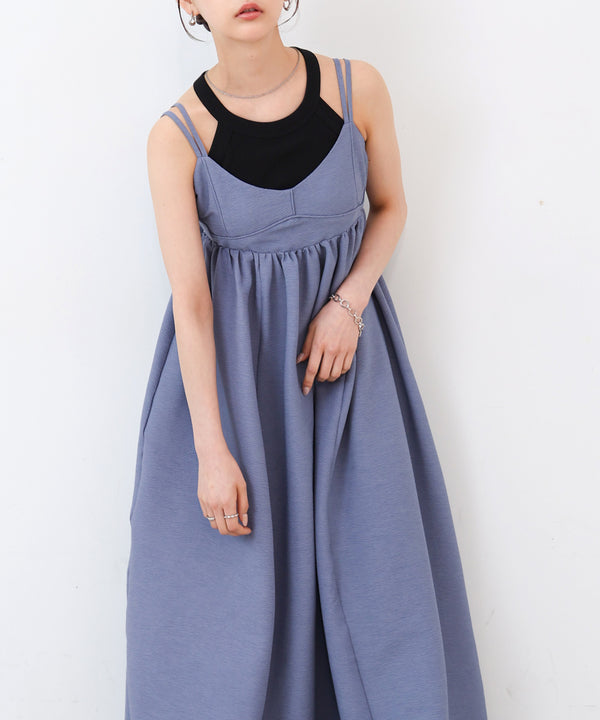 【S・Mサイズ展開】ビスチェライクフレアキャミワンピース