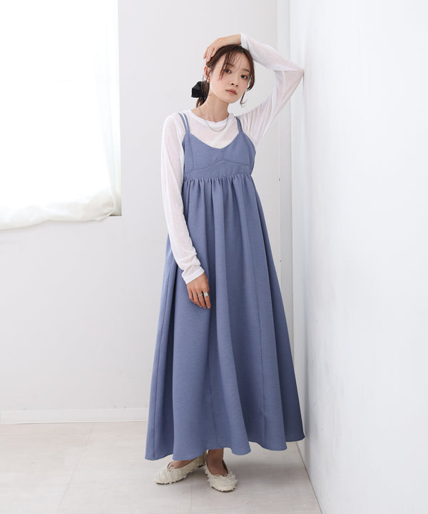 【S・Mサイズ展開】ビスチェライクフレアキャミワンピース