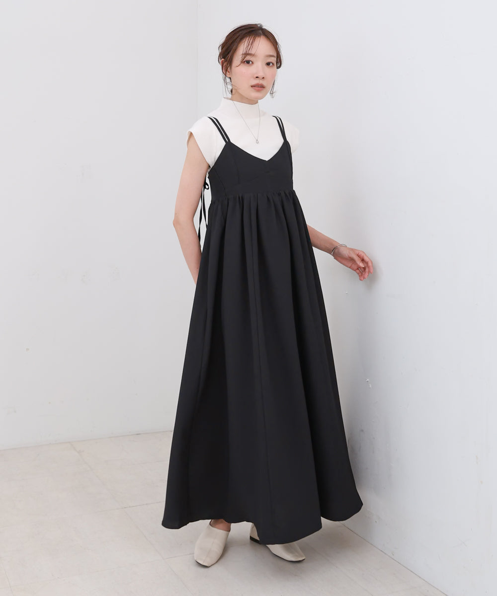 【S・Mサイズ展開】ビスチェライクフレアキャミワンピース