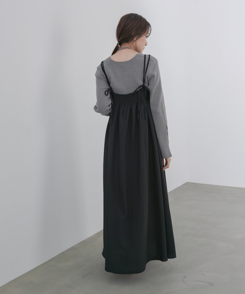 【S・Mサイズ展開】ビスチェライクフレアキャミワンピース