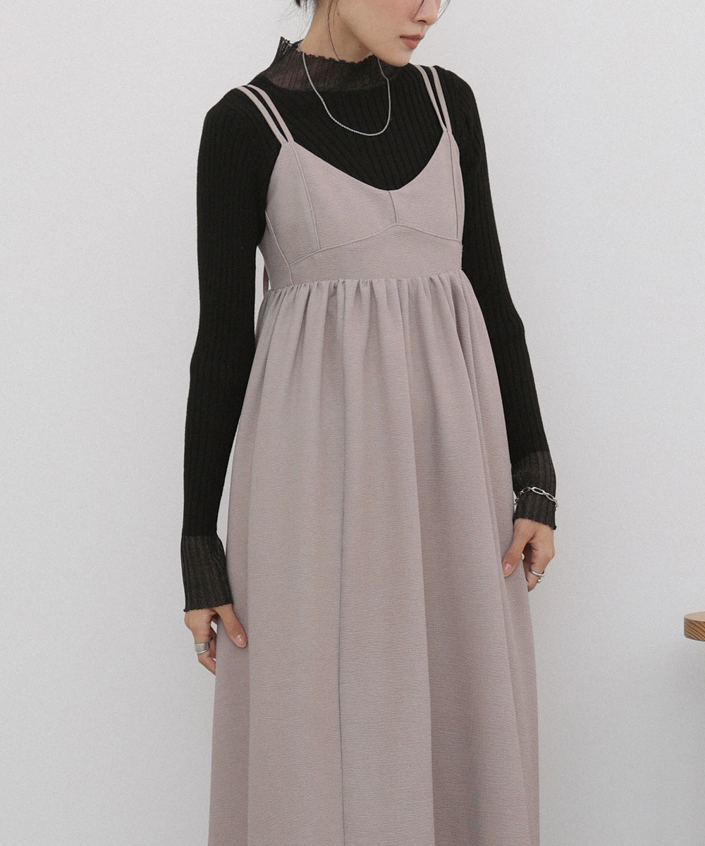 【S・Mサイズ展開】ビスチェライクフレアキャミワンピース