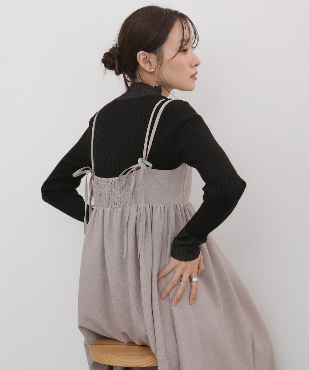 【S・Mサイズ展開】ビスチェライクフレアキャミワンピース