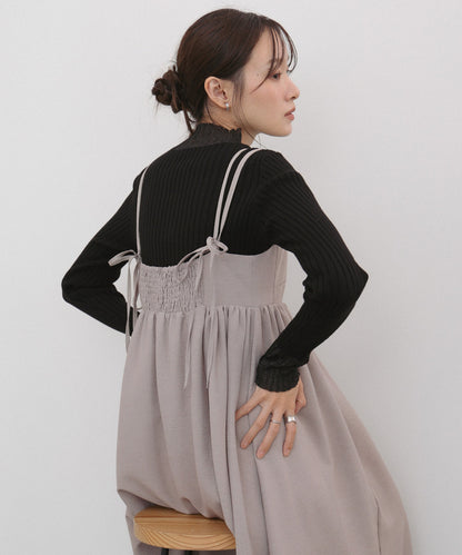 【S・Mサイズ展開】ビスチェライクフレアキャミワンピース