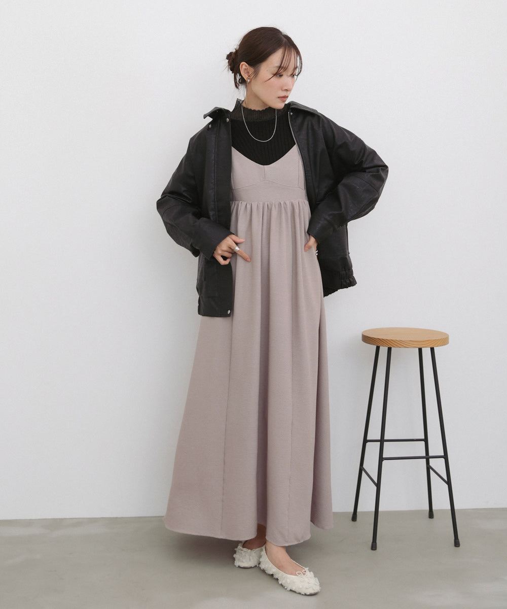 【S・Mサイズ展開】ビスチェライクフレアキャミワンピース