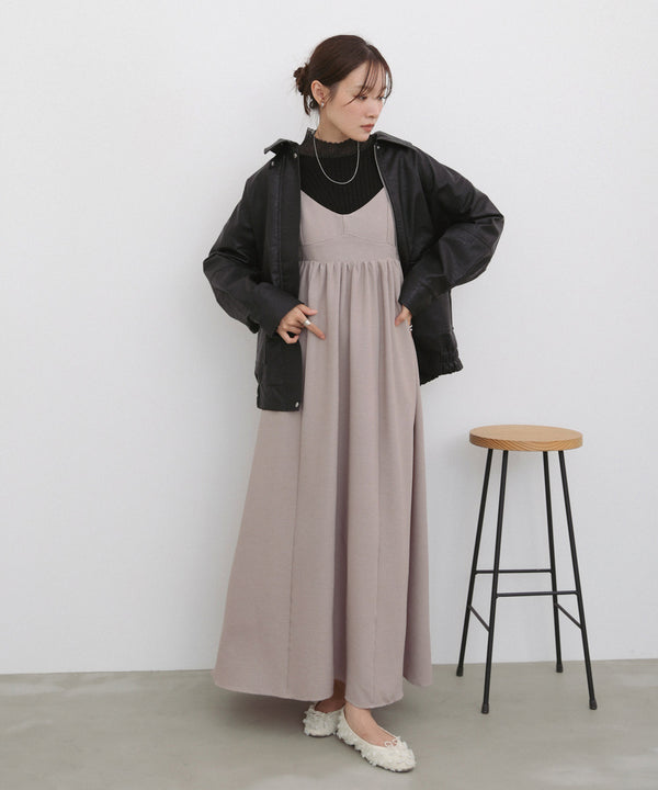 【S・Mサイズ展開】ビスチェライクフレアキャミワンピース