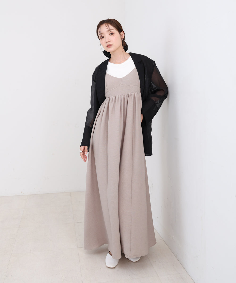 【S・Mサイズ展開】ビスチェライクフレアキャミワンピース