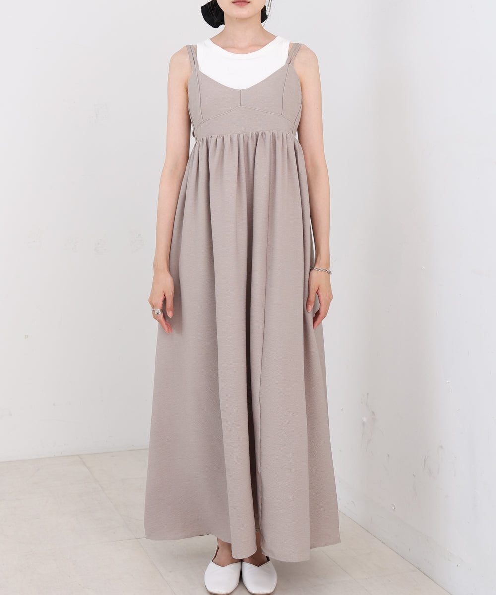 【S・Mサイズ展開】ビスチェライクフレアキャミワンピース