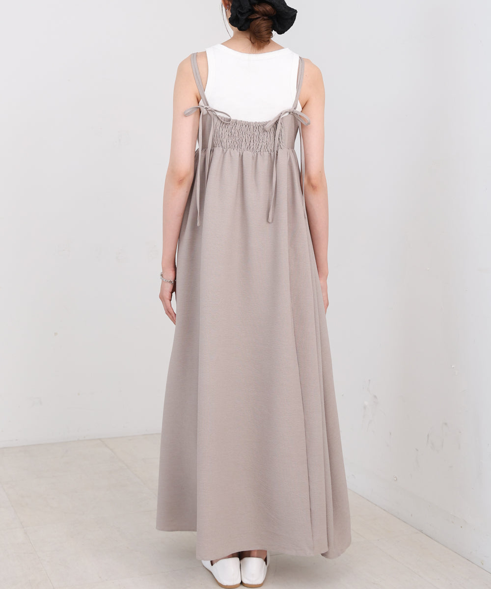 【S・Mサイズ展開】ビスチェライクフレアキャミワンピース