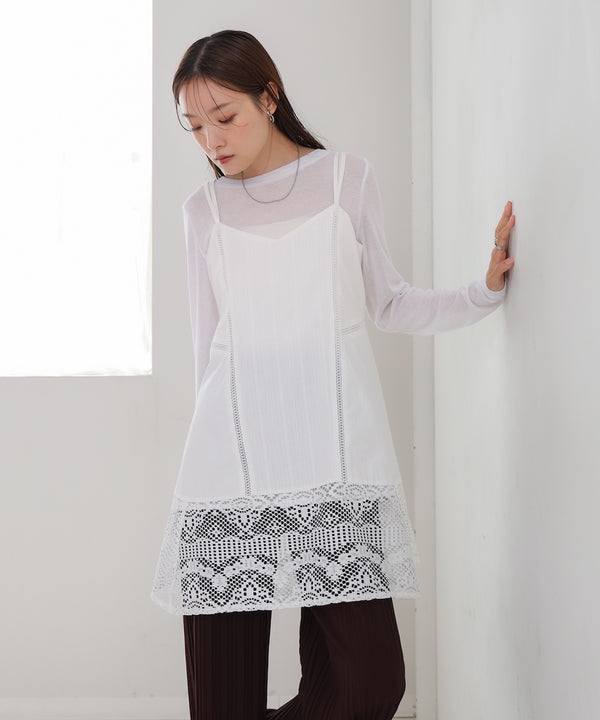 レース切り替えミニワンピース