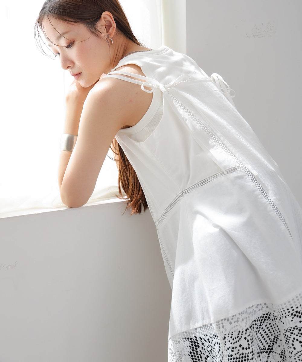 レース切り替えミニワンピース