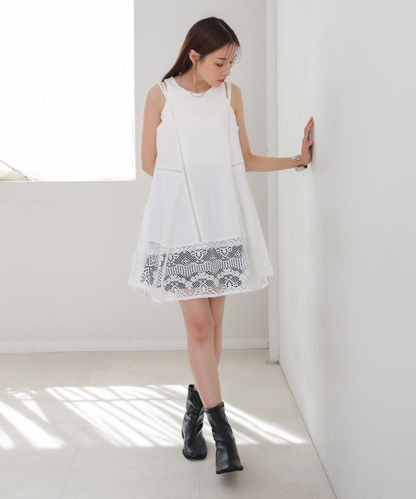 レース切り替えミニワンピース