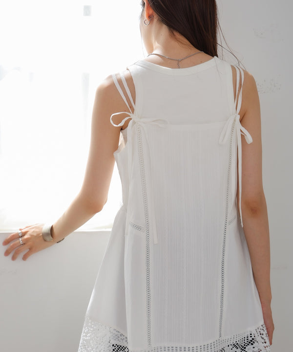レース切り替えミニワンピース