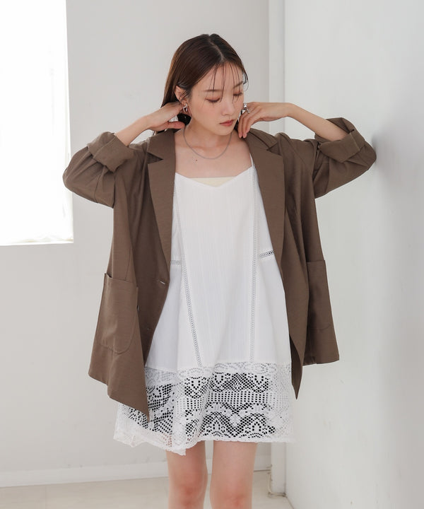 レース切り替えミニワンピース