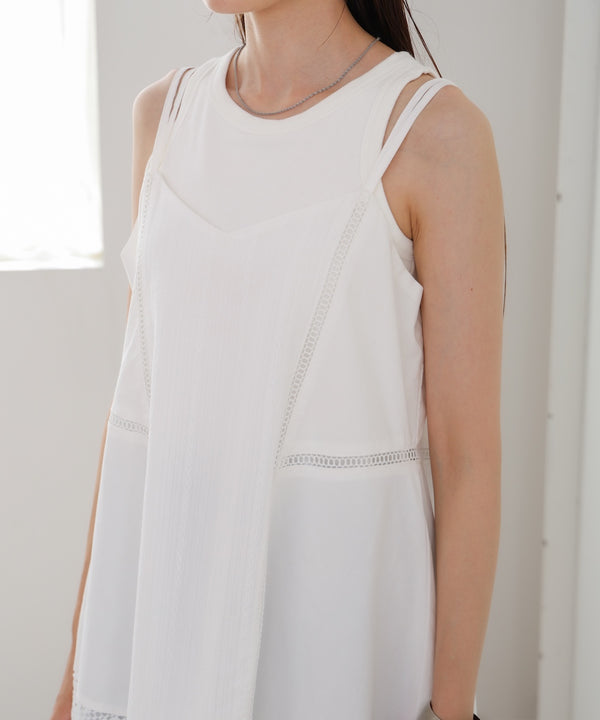 レース切り替えミニワンピース