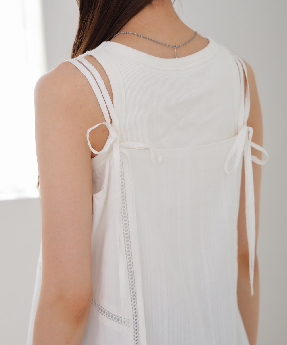 レース切り替えミニワンピース
