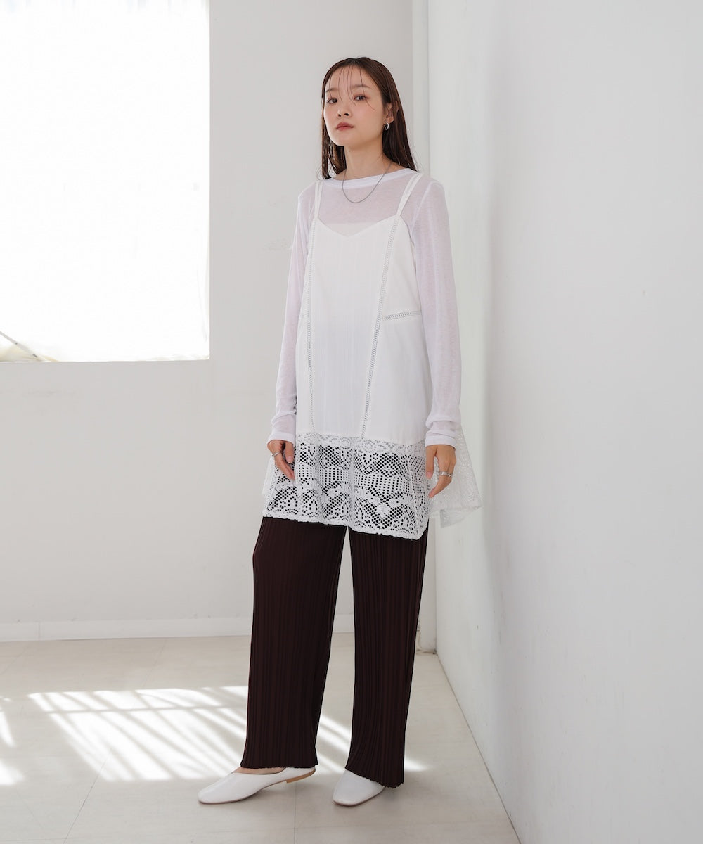 レース切り替えミニワンピース