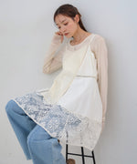 レース切り替えミニワンピース