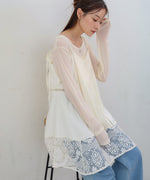 レース切り替えミニワンピース