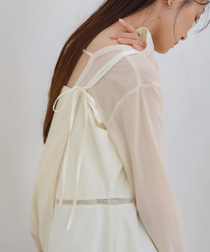 レース切り替えミニワンピース