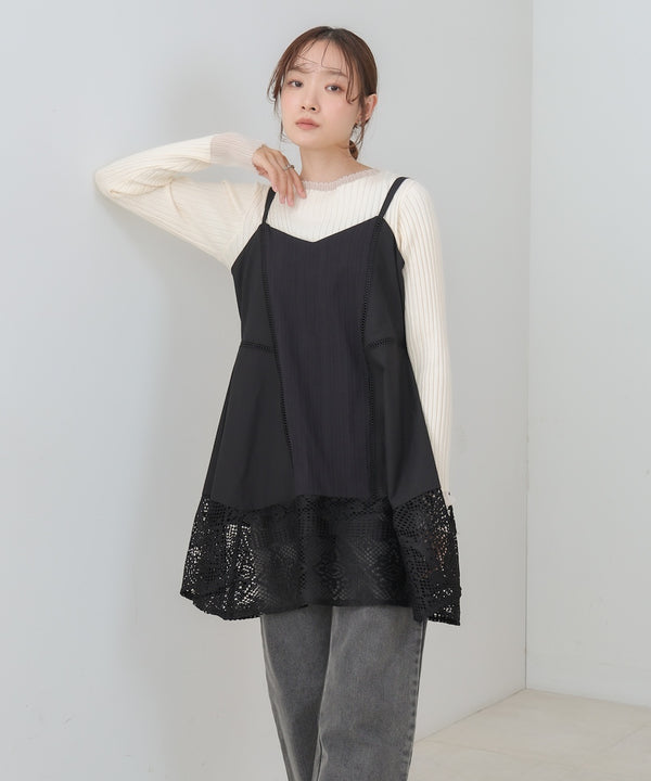 レース切り替えミニワンピース