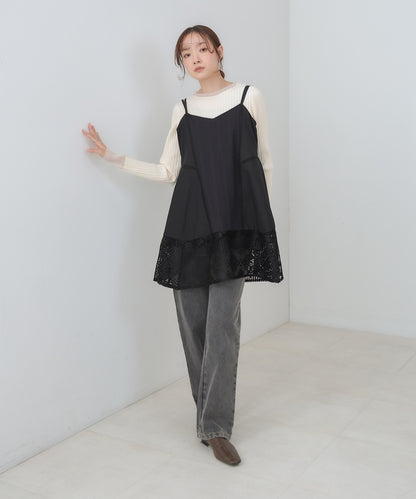 レース切り替えミニワンピース