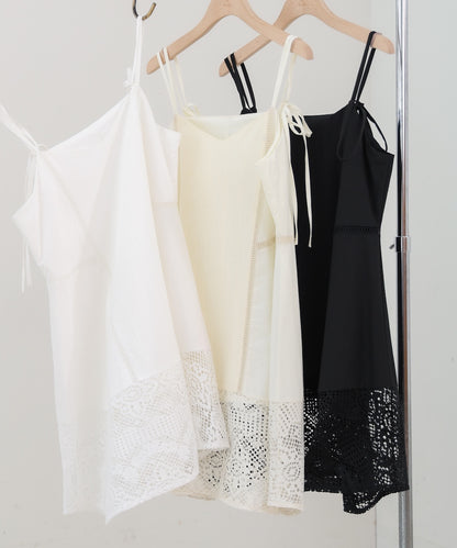 レース切り替えミニワンピース