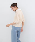 ダブルカラー衿付きポロニット