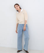 ダブルカラー衿付きポロニット