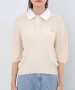 ダブルカラー衿付きポロニット