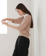 ダブルカラー衿付きポロニット