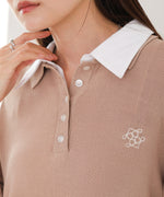 ダブルカラー衿付きポロニット