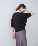 ダブルカラー衿付きポロニット