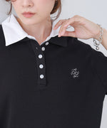 ダブルカラー衿付きポロニット