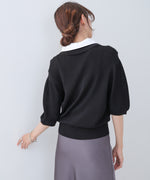 ダブルカラー衿付きポロニット