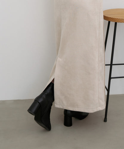 【選べる２タイプ】スウェードロングスカート