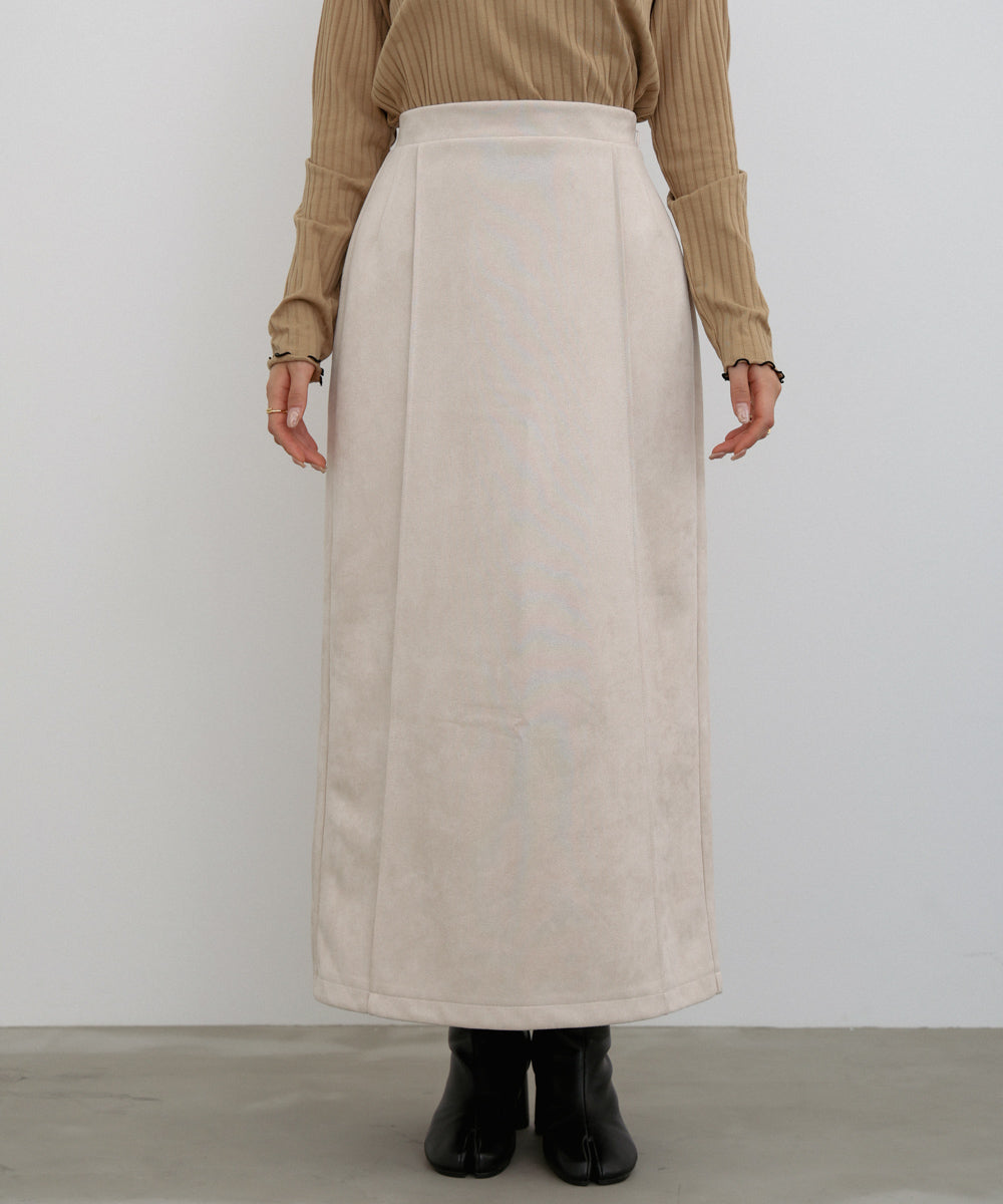 【選べる２タイプ】スウェードロングスカート