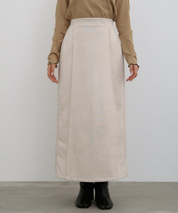 【選べる２タイプ】スウェードロングスカート