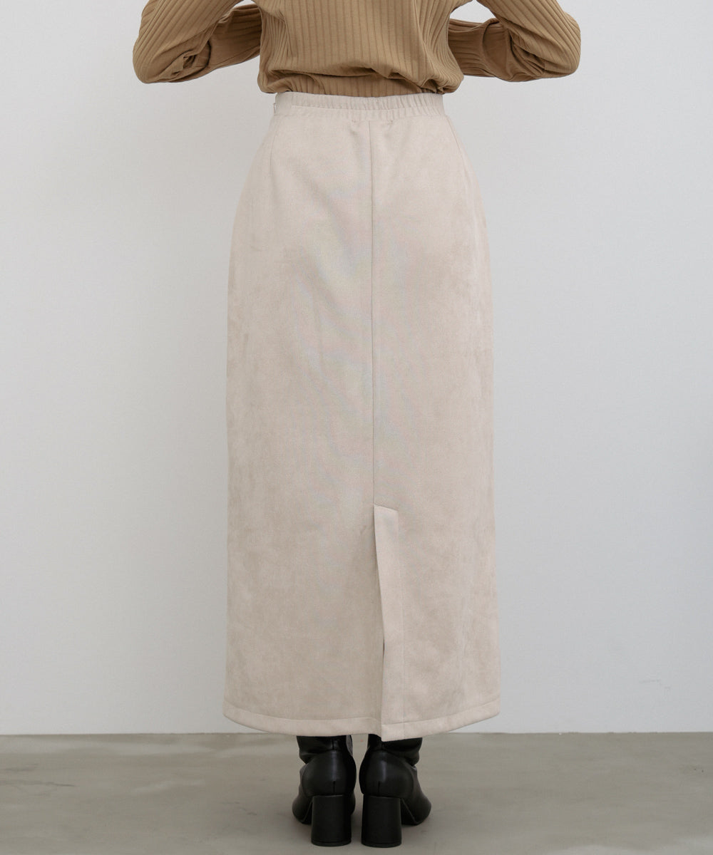 【選べる２タイプ】スウェードロングスカート