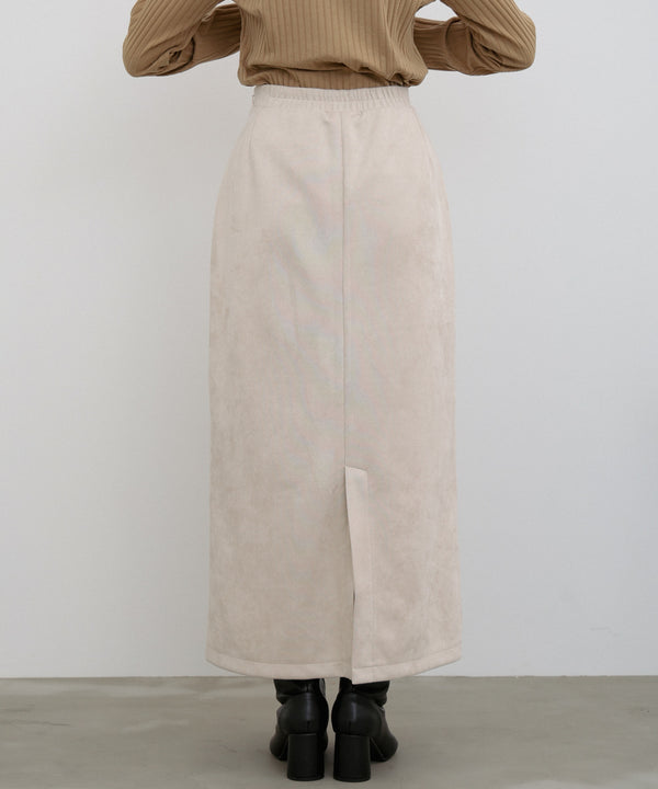 【選べる２タイプ】スウェードロングスカート