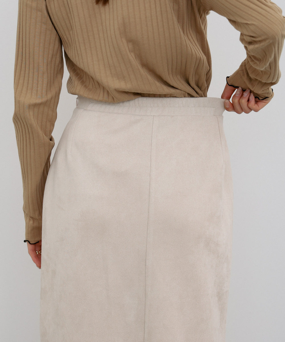 【選べる２タイプ】スウェードロングスカート