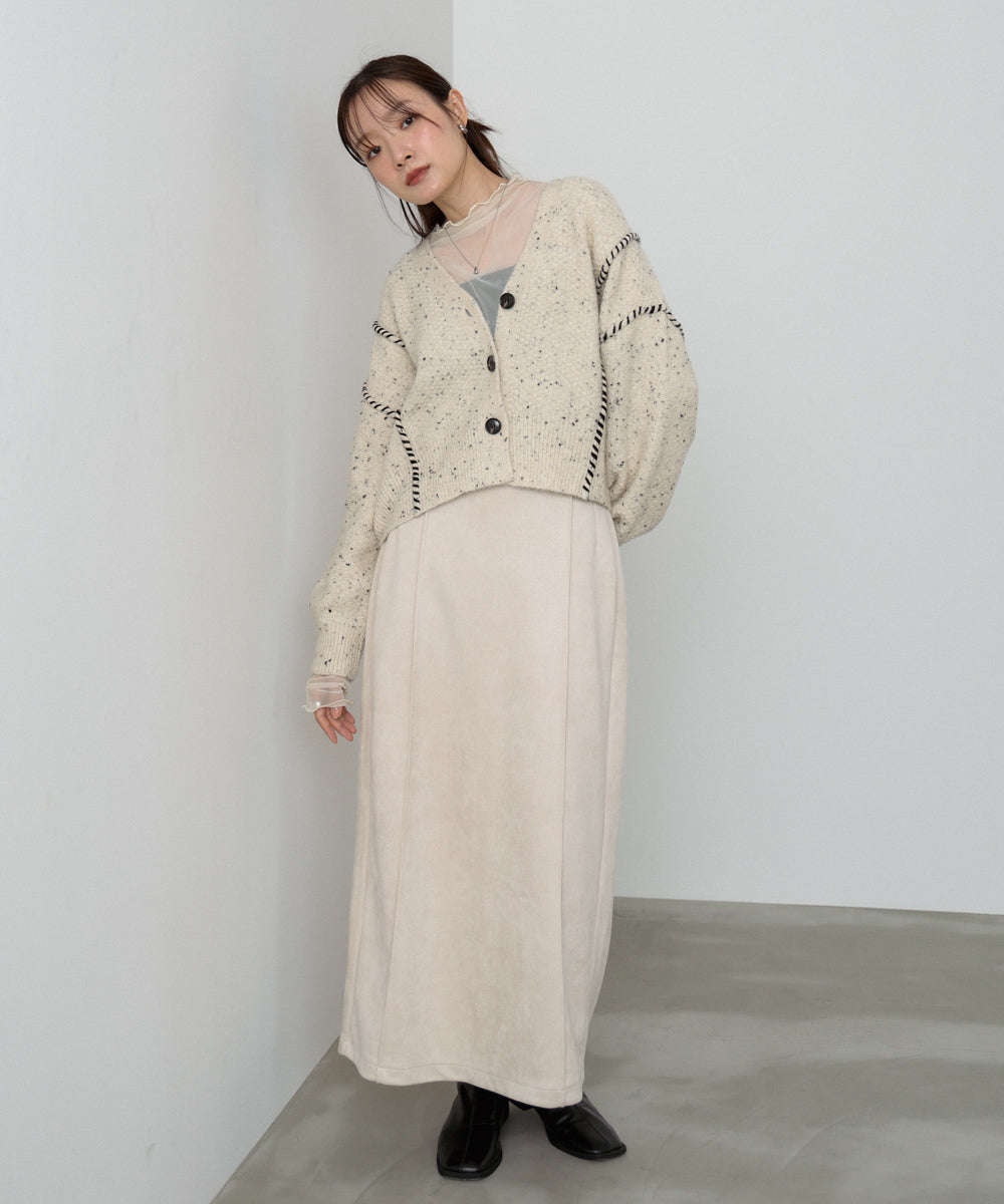 【選べる２タイプ】スウェードロングスカート