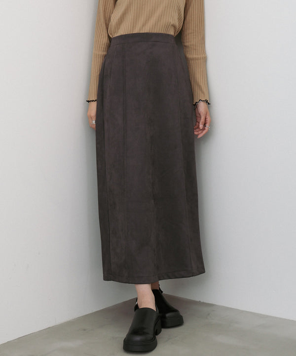 【選べる２タイプ】スウェードロングスカート
