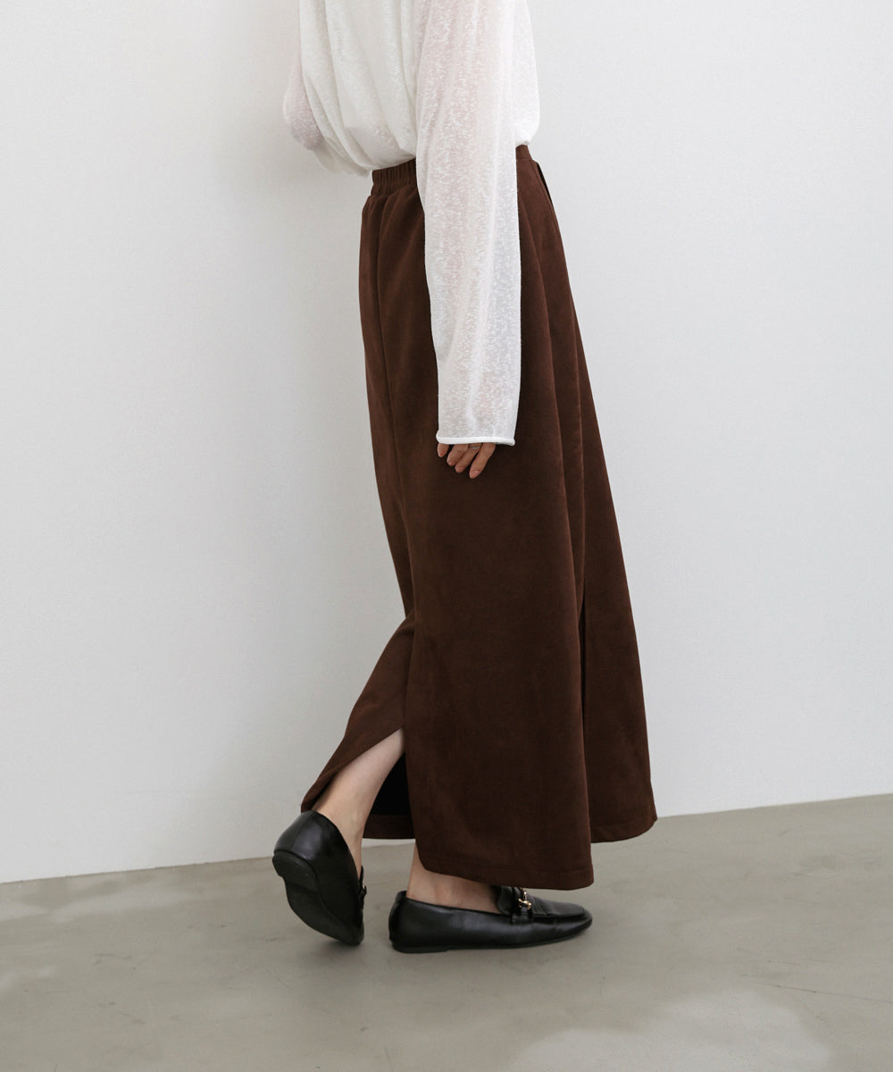 【選べる２タイプ】スウェードロングスカート