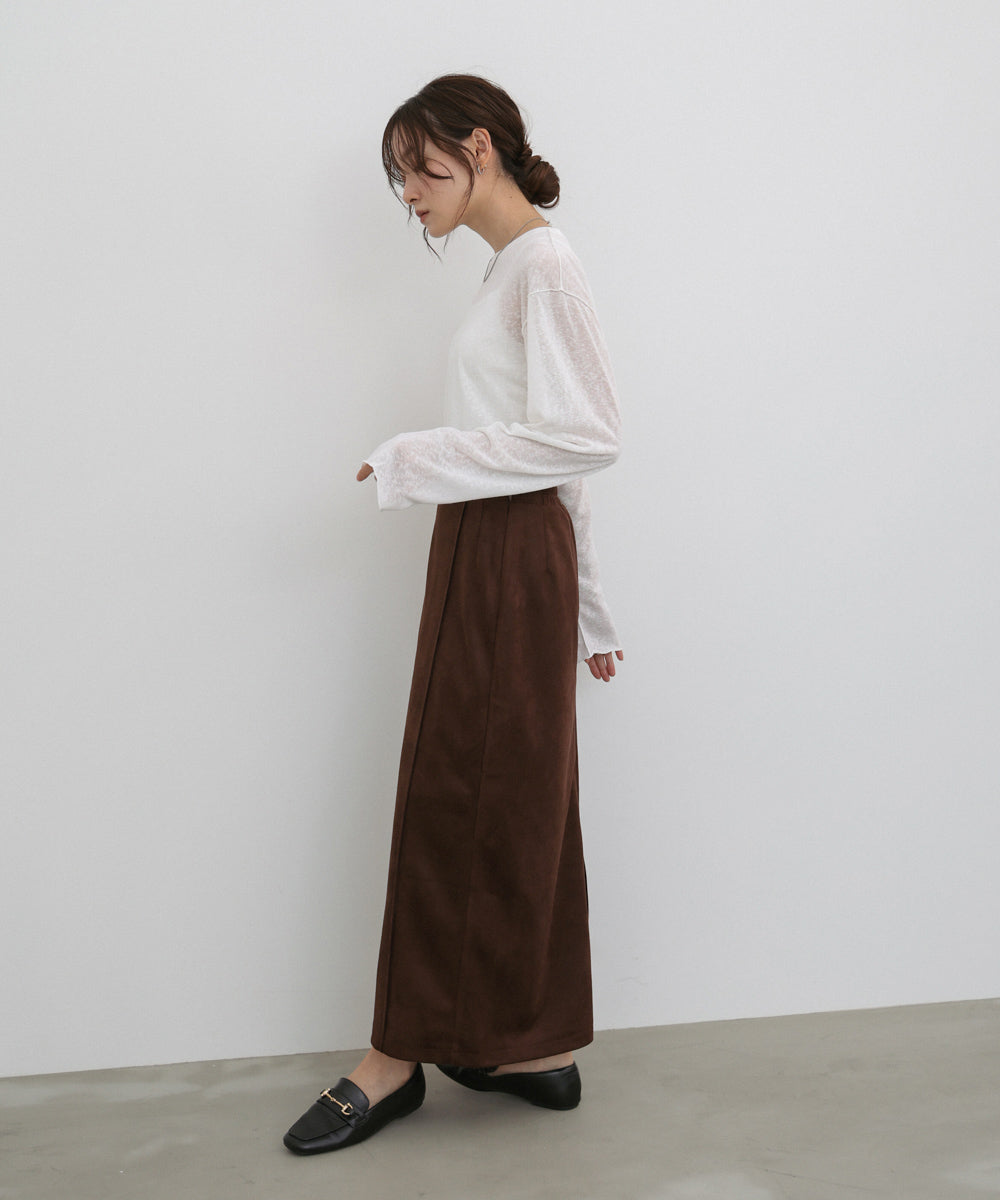 【選べる２タイプ】スウェードロングスカート