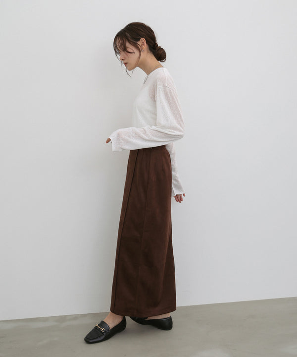 【選べる２タイプ】スウェードロングスカート
